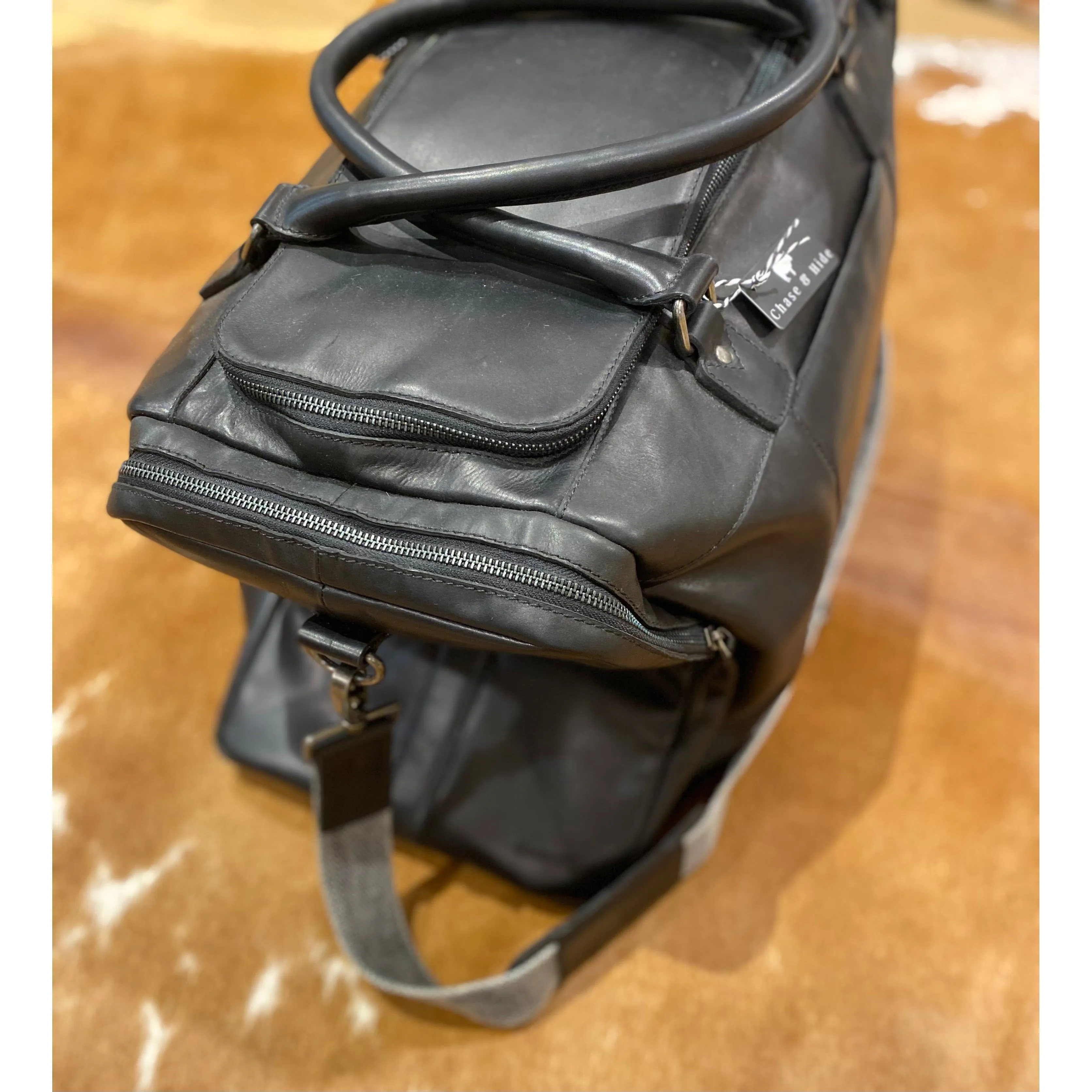 Black Leather Overnight bag #on3