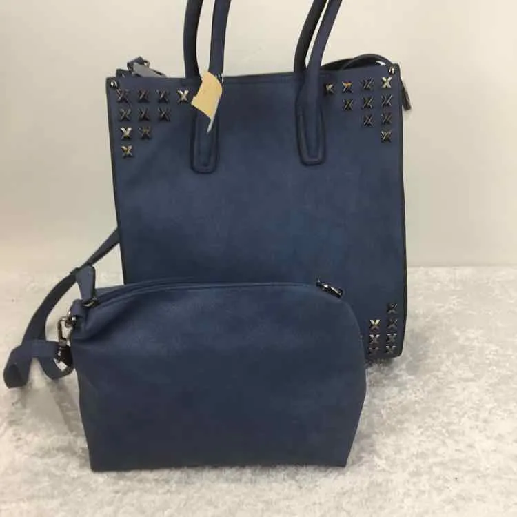 Blue NWOT man-made studded 2 piece Crossbody Bag