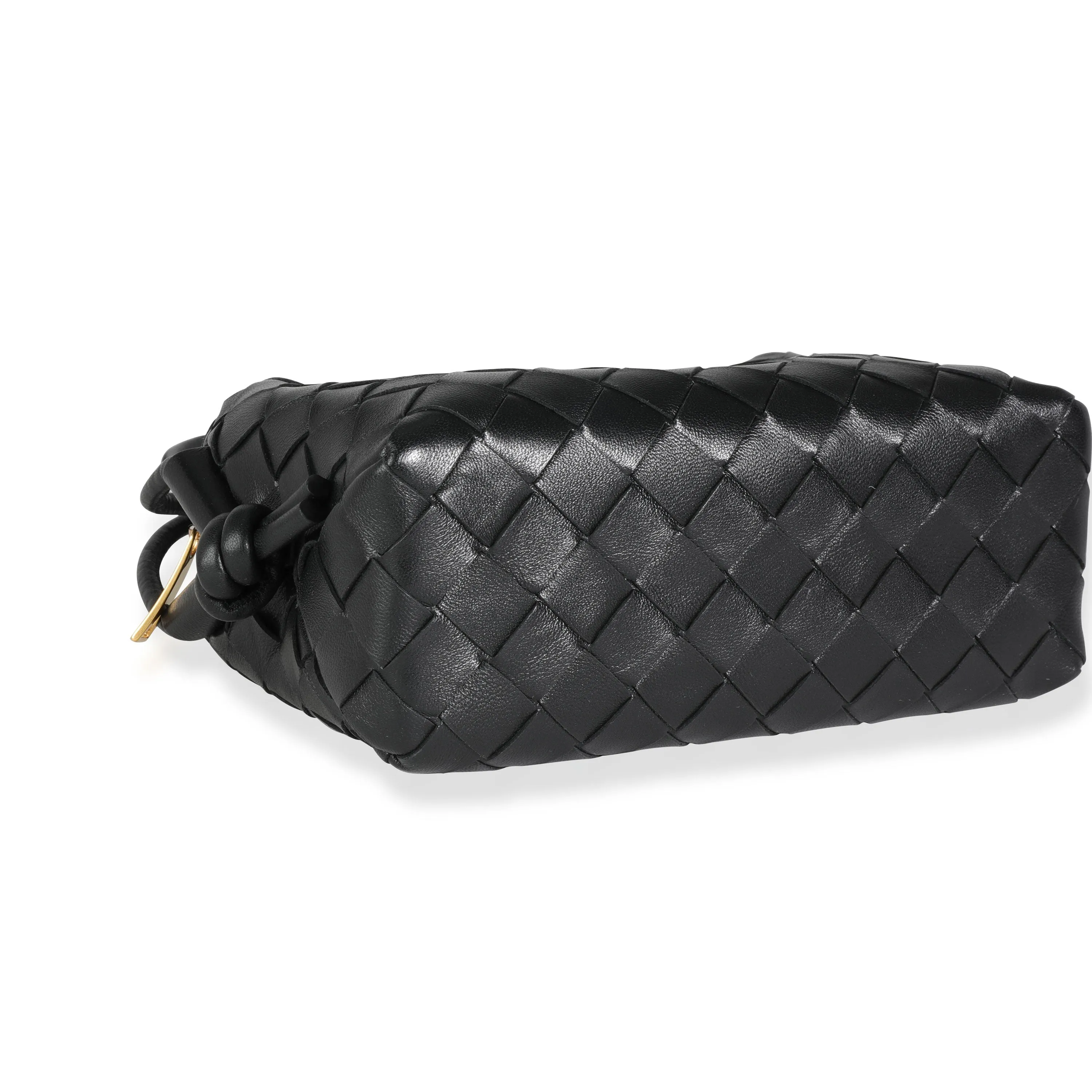 Bottega Veneta Black Intrecciato Leather Mini Loop Crossbody Bag