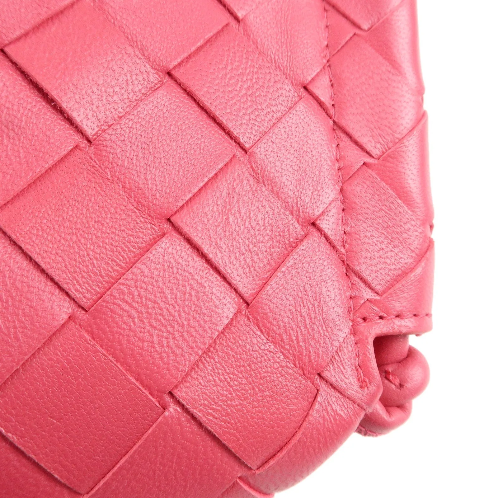 BOTTEGA VENETA Intrecciato Leather Shoulder Bag Pink 709279