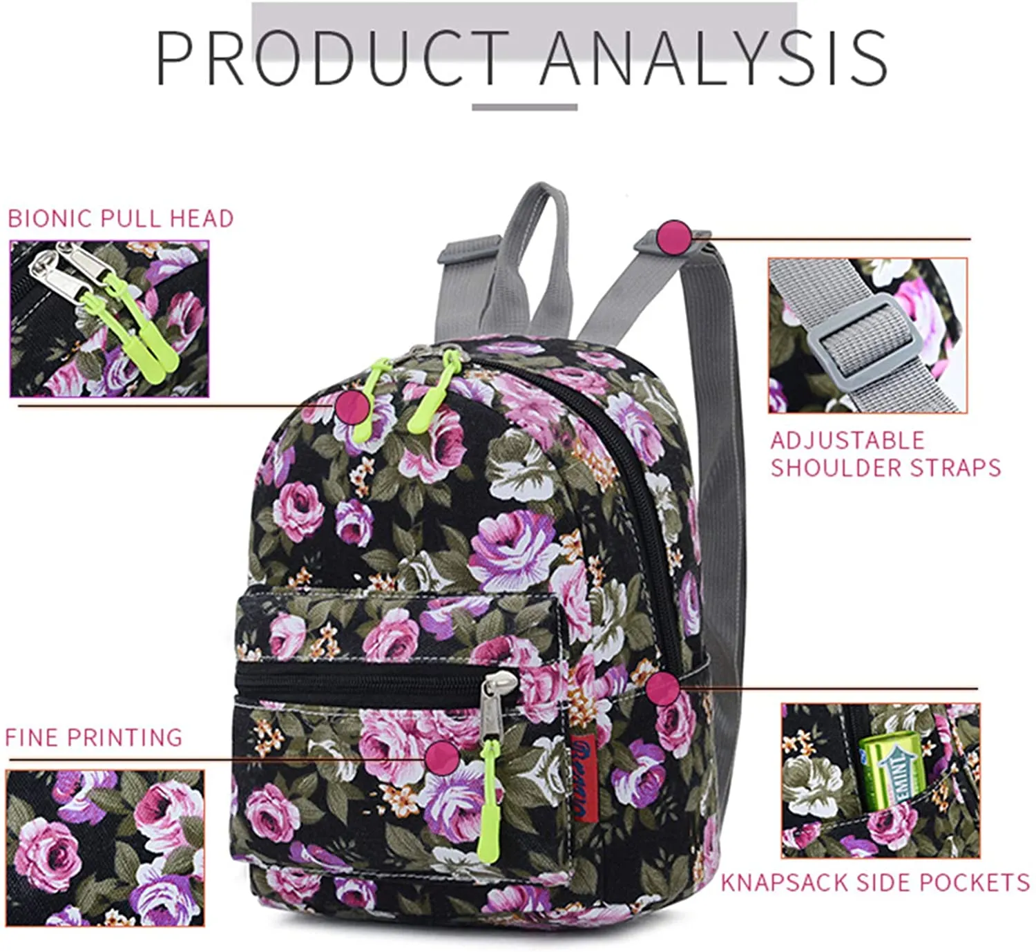 Bravo Floral Mini (10 Inch) School Backpack - Floral Pink