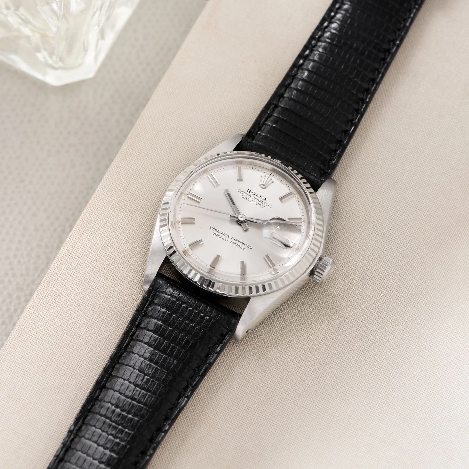 Brilliant Black Lizard Leather Watch Strap