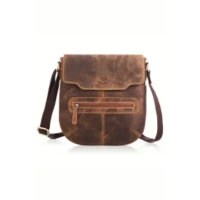 Brown - natural leather bag model 191537 galanter