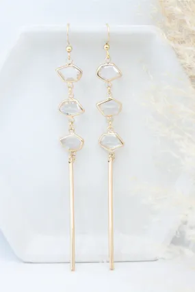 BUNGALOW BLONDE JEWELRY - BALI ALI GEMSTONE EARRINGS CRYSTAL CLEAR