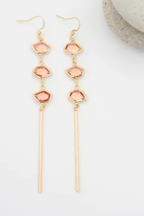 BUNGALOW BLONDE JEWLERY - BALI ALI GEMSTONE EARRINGS PEACHES