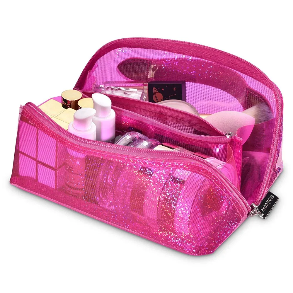 Byootique Sparkle Travel Cosmetic Bag with Compartments