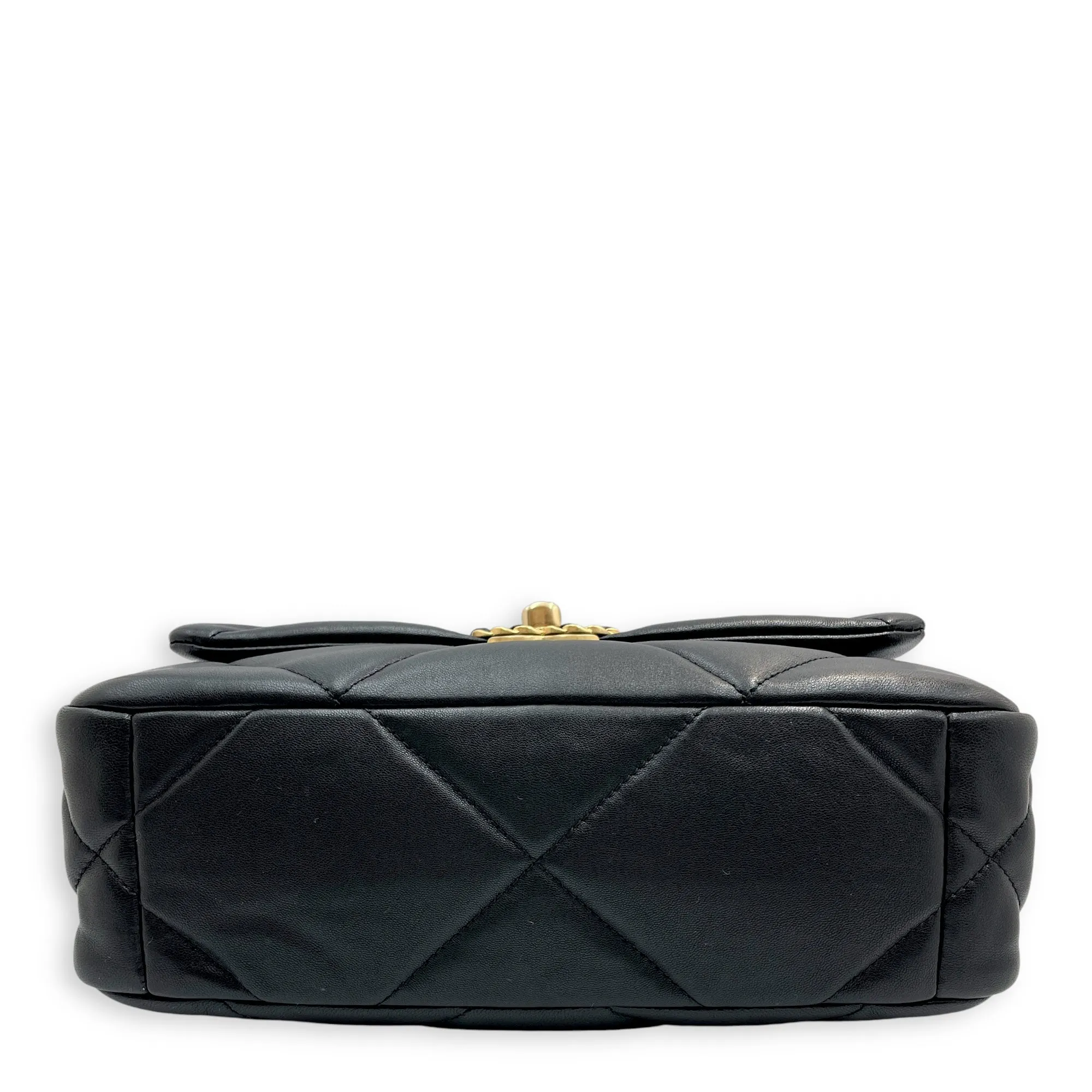 C19 Small Flap Small Black Crossbody Bag in Lambskin, 3-Tone hardware