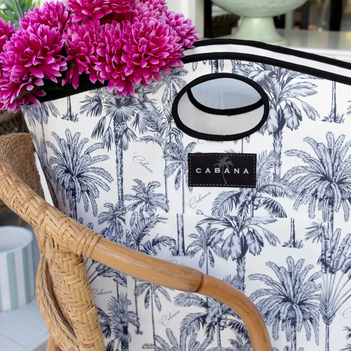 Cabana Statement Bag Blue Palm Trees