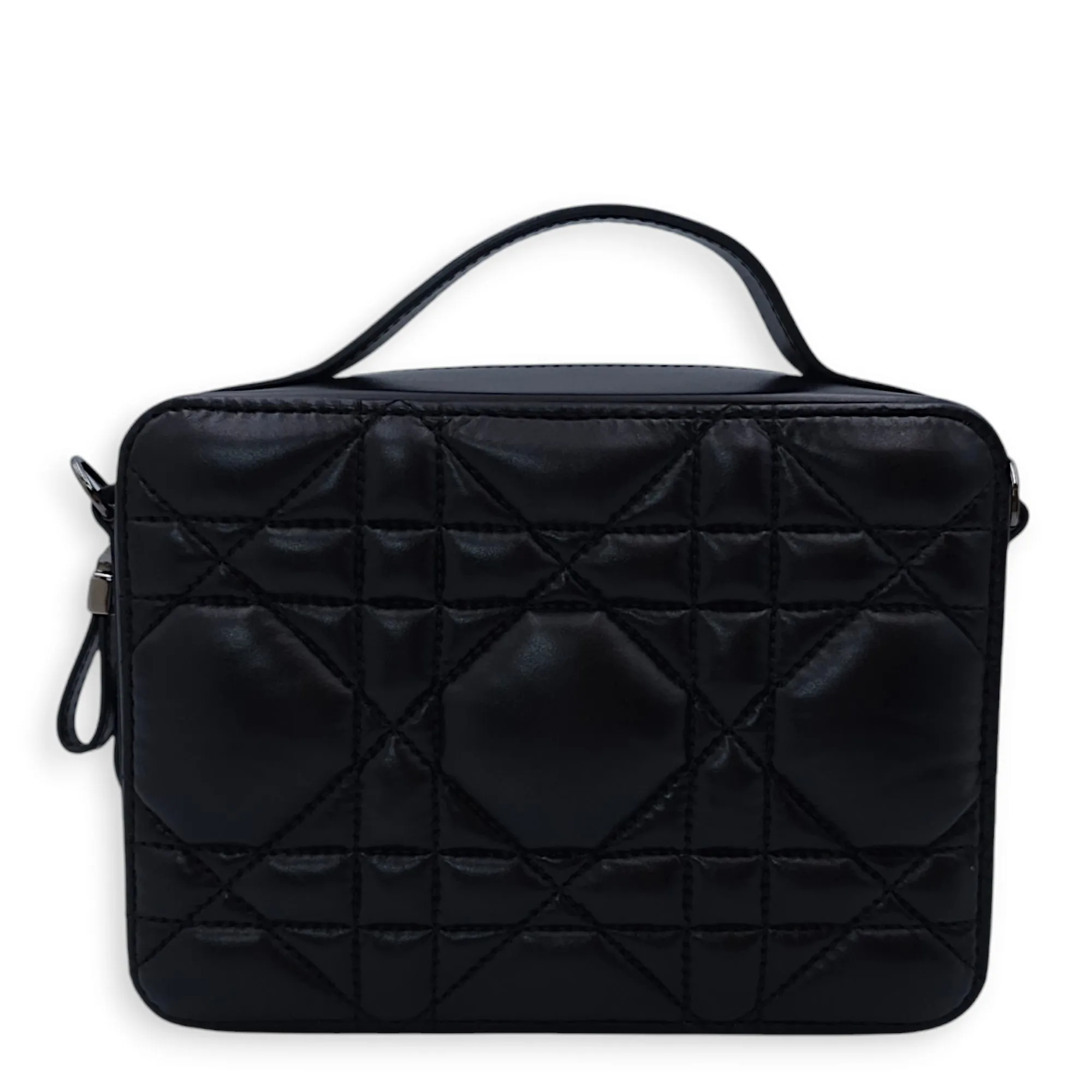 Caro Box Bag 18x13x5cm Black Crossbody Bag in Calfskin, Silver hardware