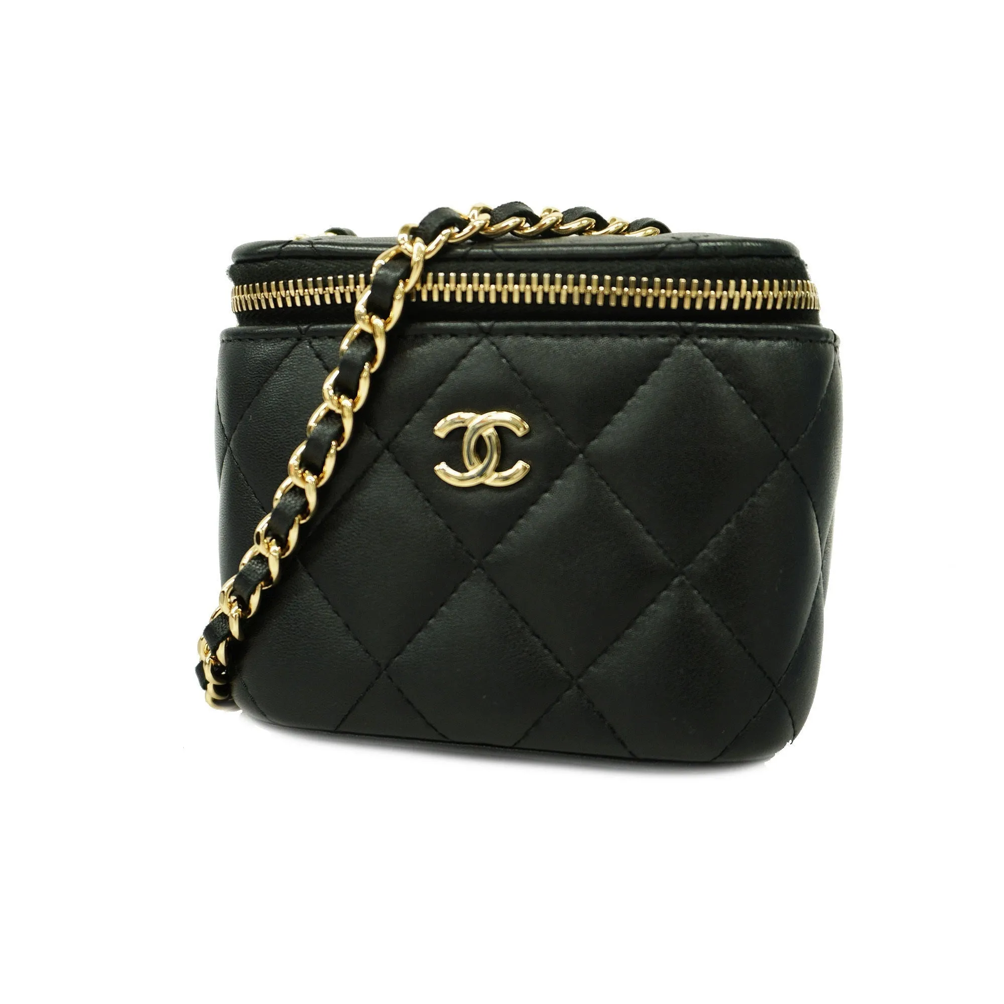 CHANEL  Matelasse Vanity Bag Crochet Chain Shoulder Women's Vanity Bag