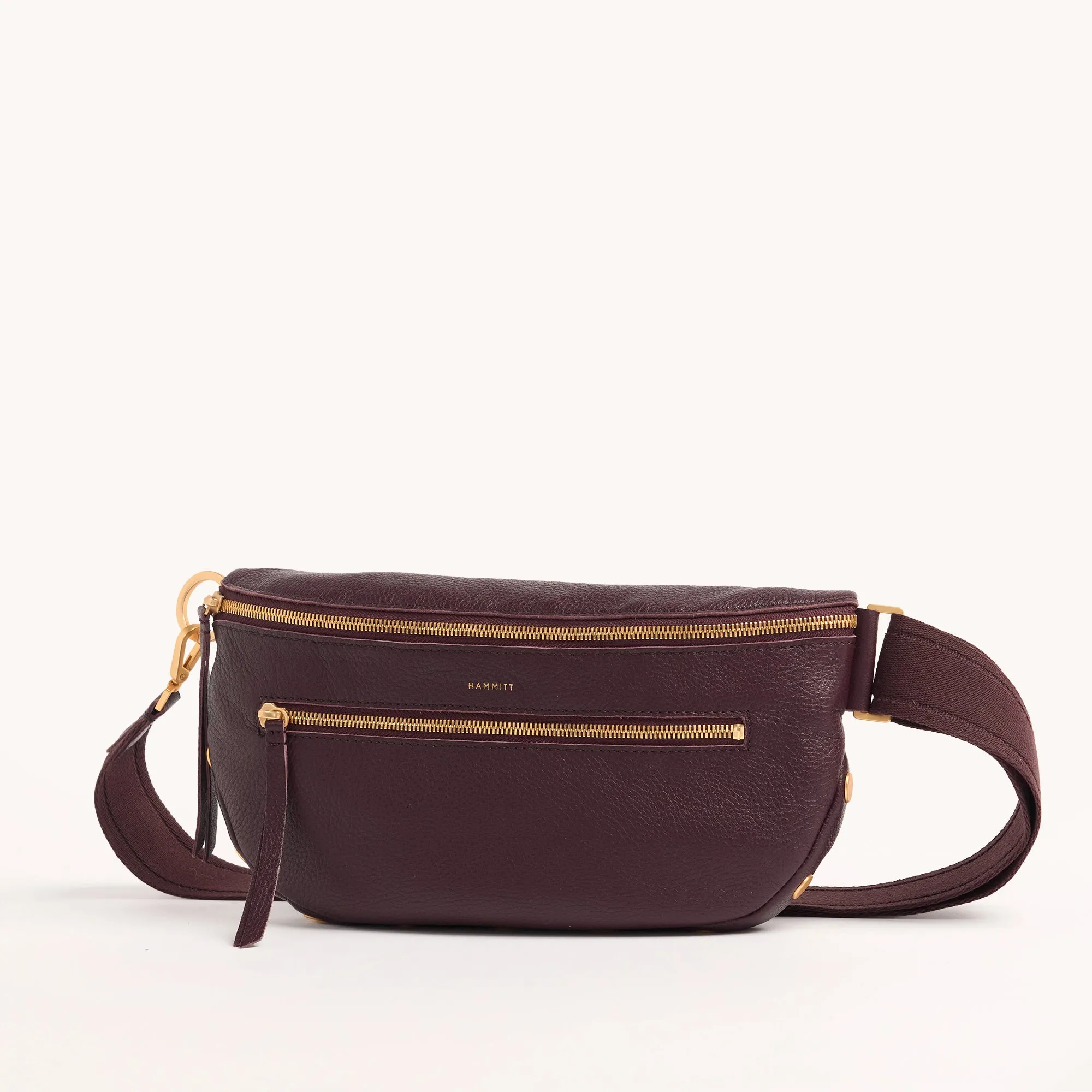 Charles Crossbody | Cabernet Pebble/Brushed Gold | Lrg