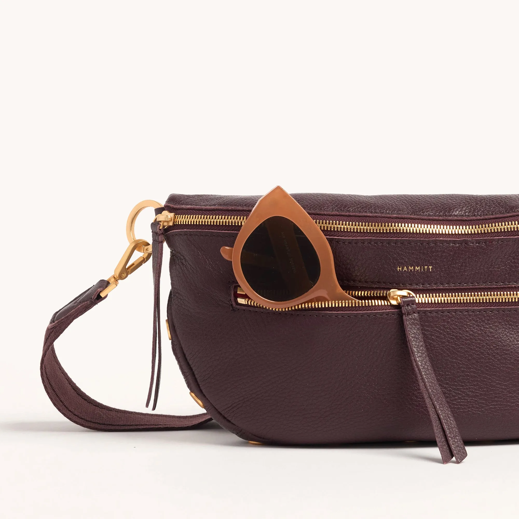 Charles Crossbody | Cabernet Pebble/Brushed Gold | Lrg