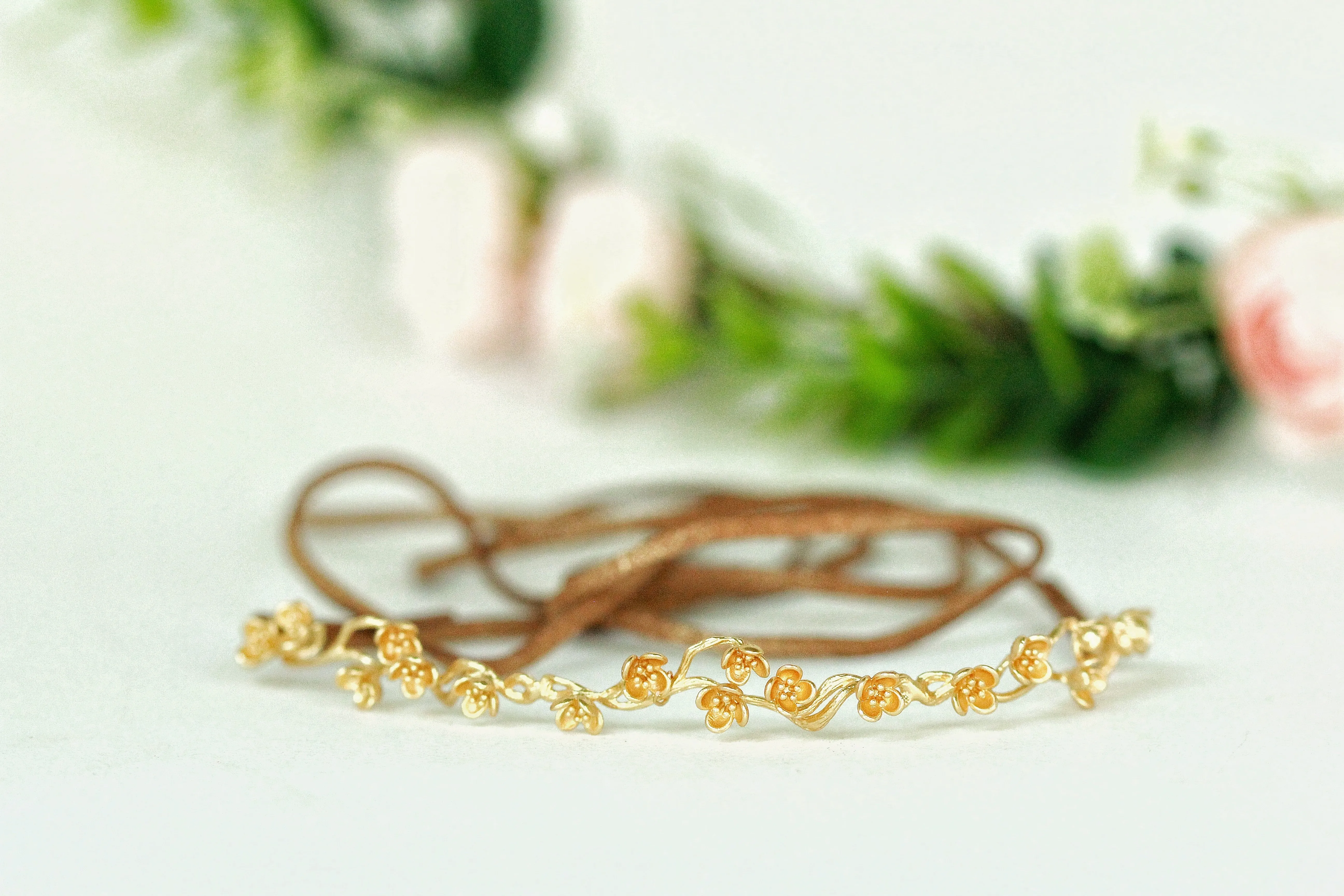 Cherry Blossoms Durable Hair Chain / Wreath - Short version