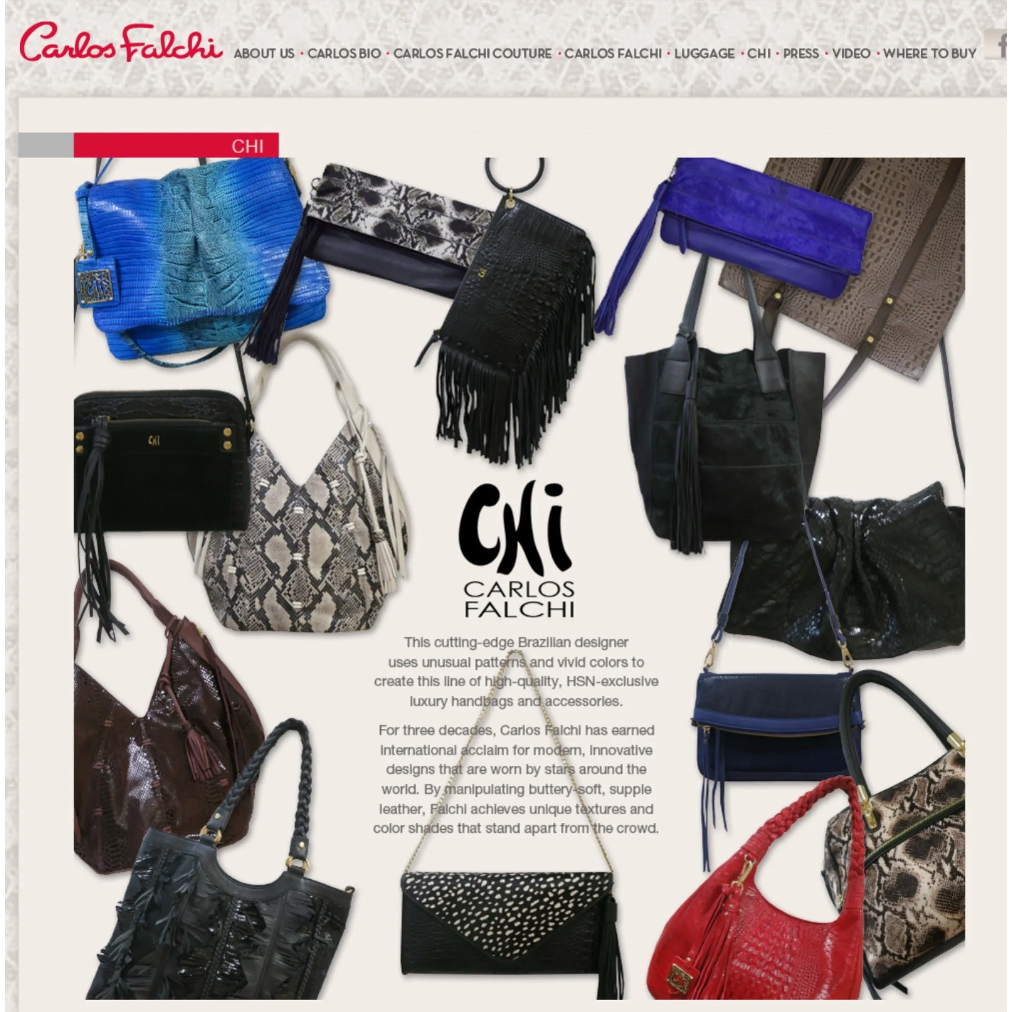 Chi by Falchi Leather and Snakeskin Shoulder Bag