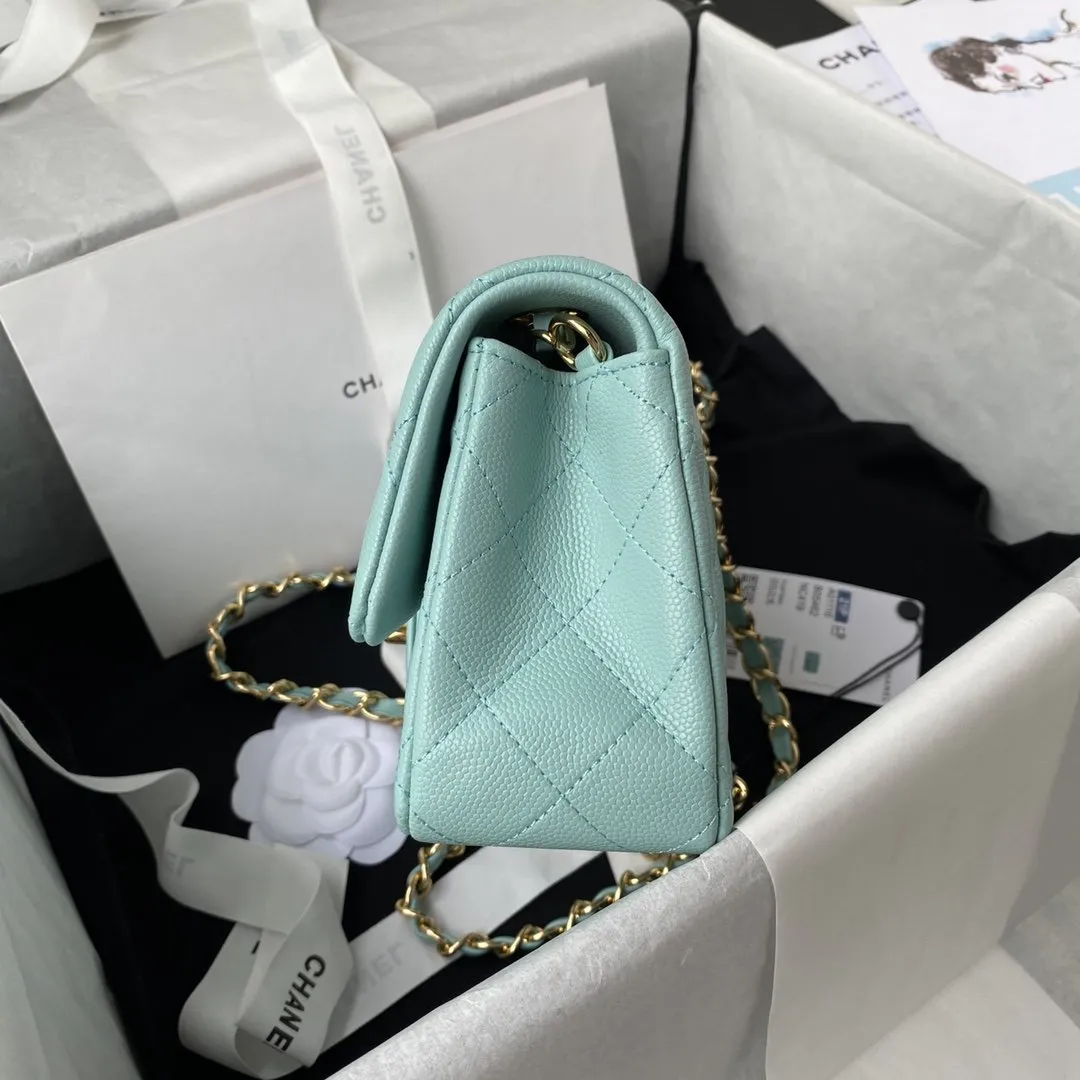 CHLMini Classic Handbag Light Blue For Women 7.9in/20cm