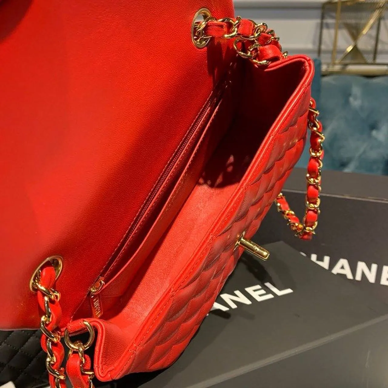 CHLMini Flap Bag Red For Women, Women&#8217;s Bags, Women&#8217;s Bag, Shoulder And Crossbody 7.8in/20cm A69900