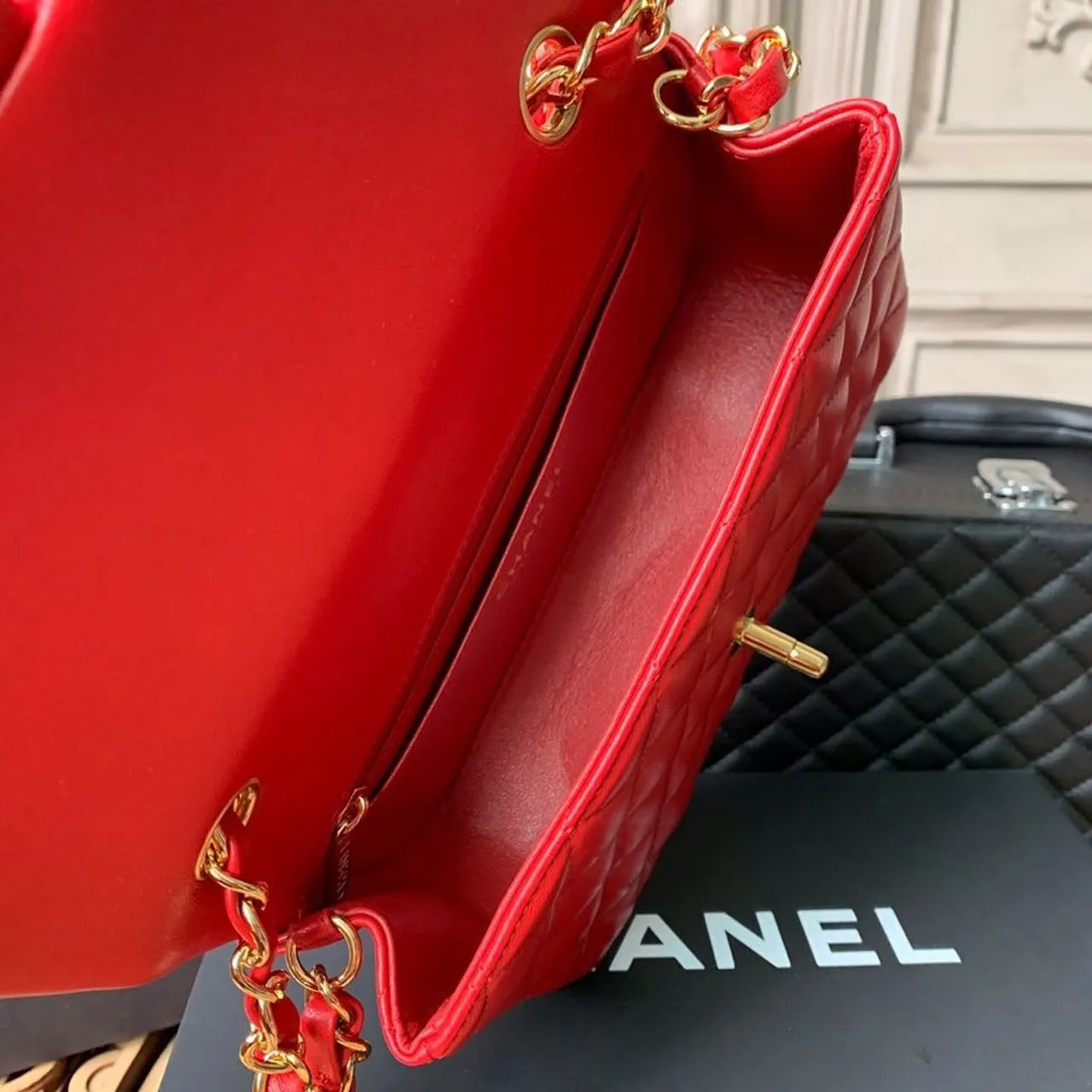 CHLMini Flap Bag Red For Women, Women&#8217;s Bags, Women&#8217;s Bag, Shoulder And Crossbody 7.8in/20cm A69900