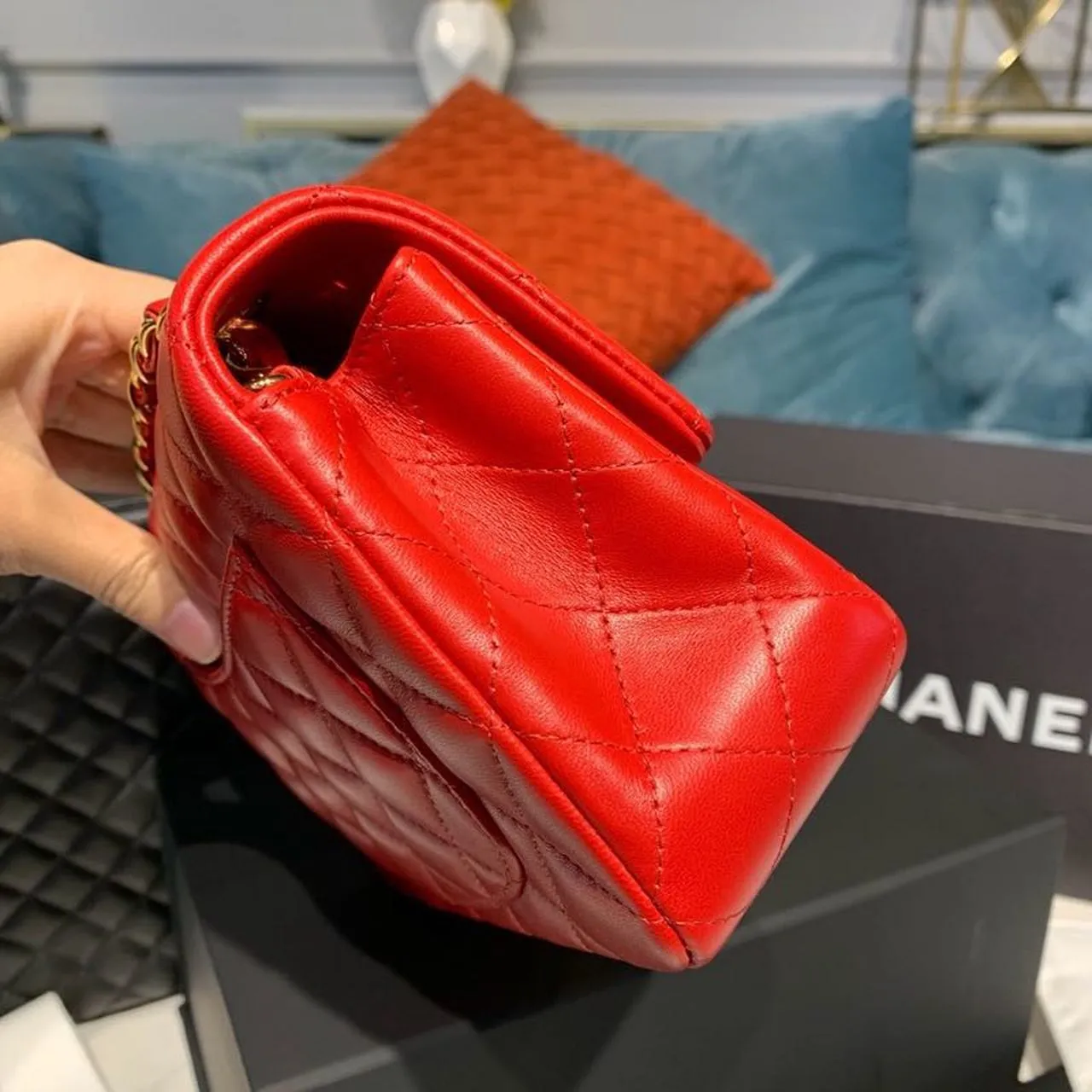 CHLMini Flap Bag Red For Women, Women&#8217;s Bags, Women&#8217;s Bag, Shoulder And Crossbody 7.8in/20cm A69900