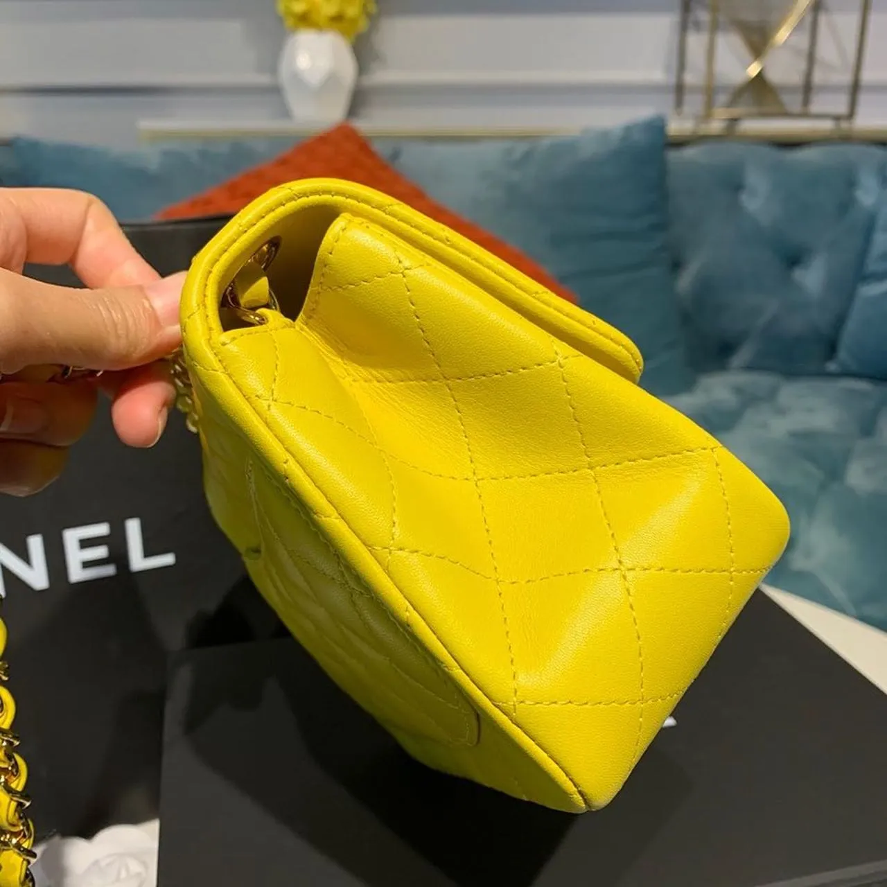 CHLMini Flap Bag Yellow For Women, Women&#8217;s Bags, Shoulder And Crossbody Bags 6.7in/17cm A35200