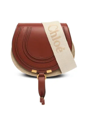 Chloé   Small Marcie linen &amp; leather bag 