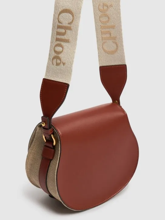 Chloé   Small Marcie linen &amp; leather bag 