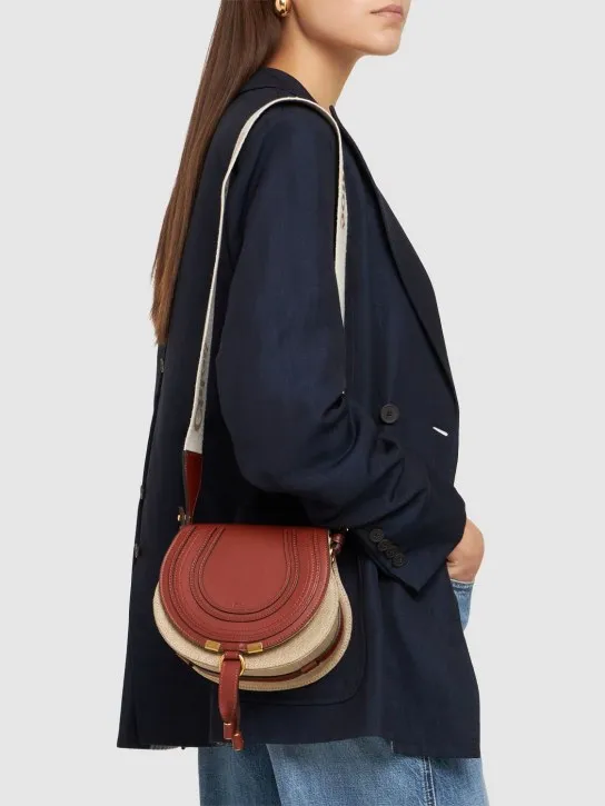 Chloé   Small Marcie linen &amp; leather bag 