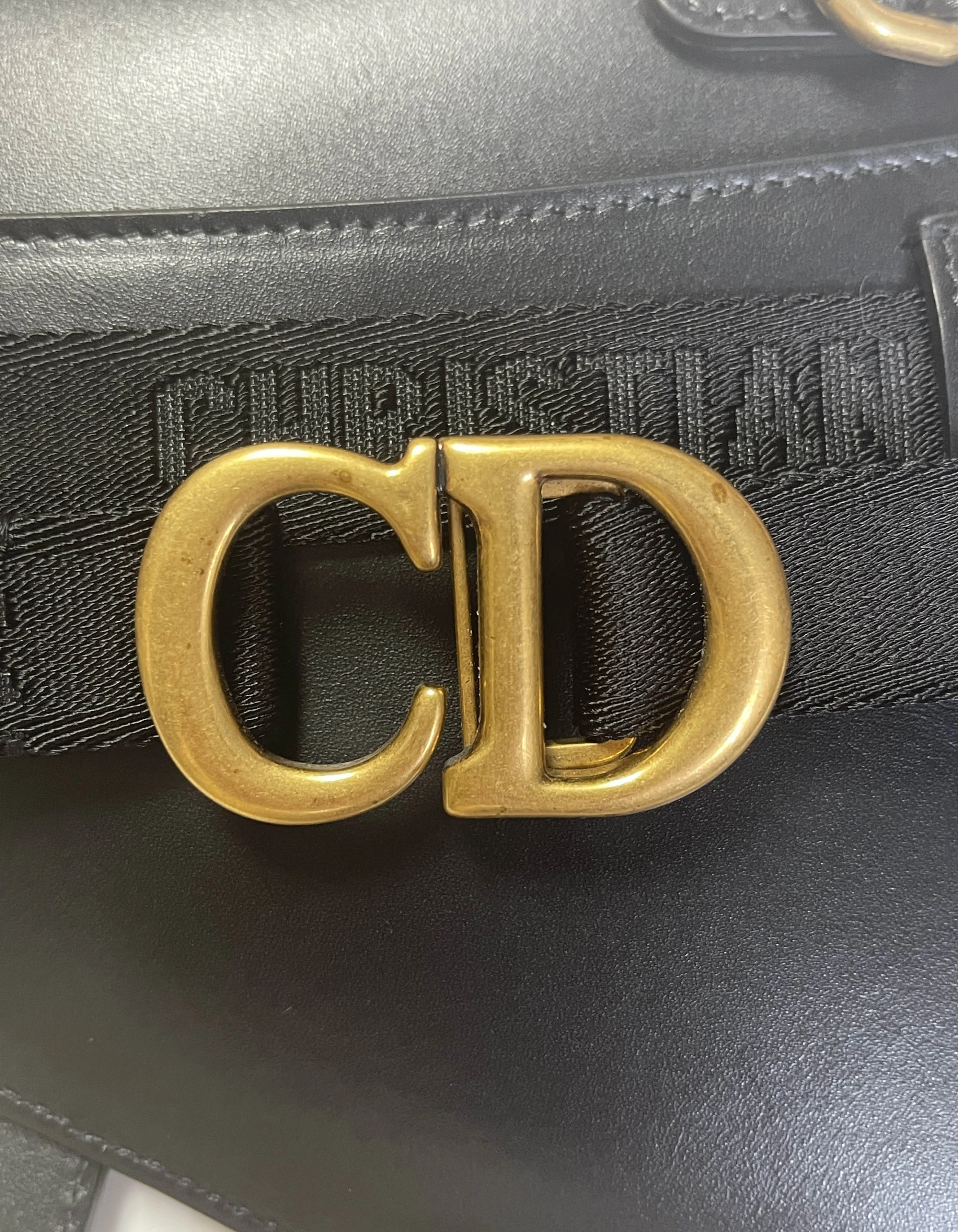 Christian Dior Black Leather Saddle Pouch Belt Bag