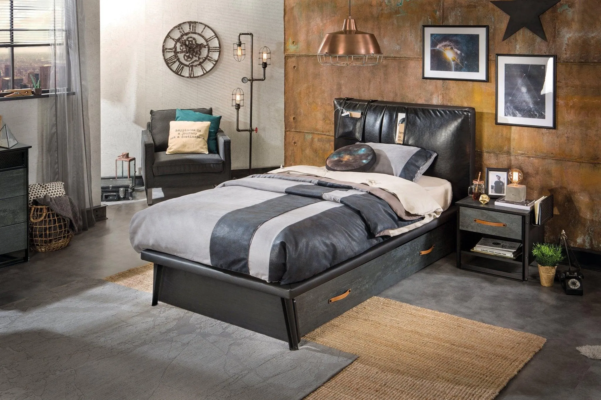 Cilek Dark Metal Nightstand