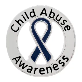 Circle Child Abuse Awareness Ribbon Pins