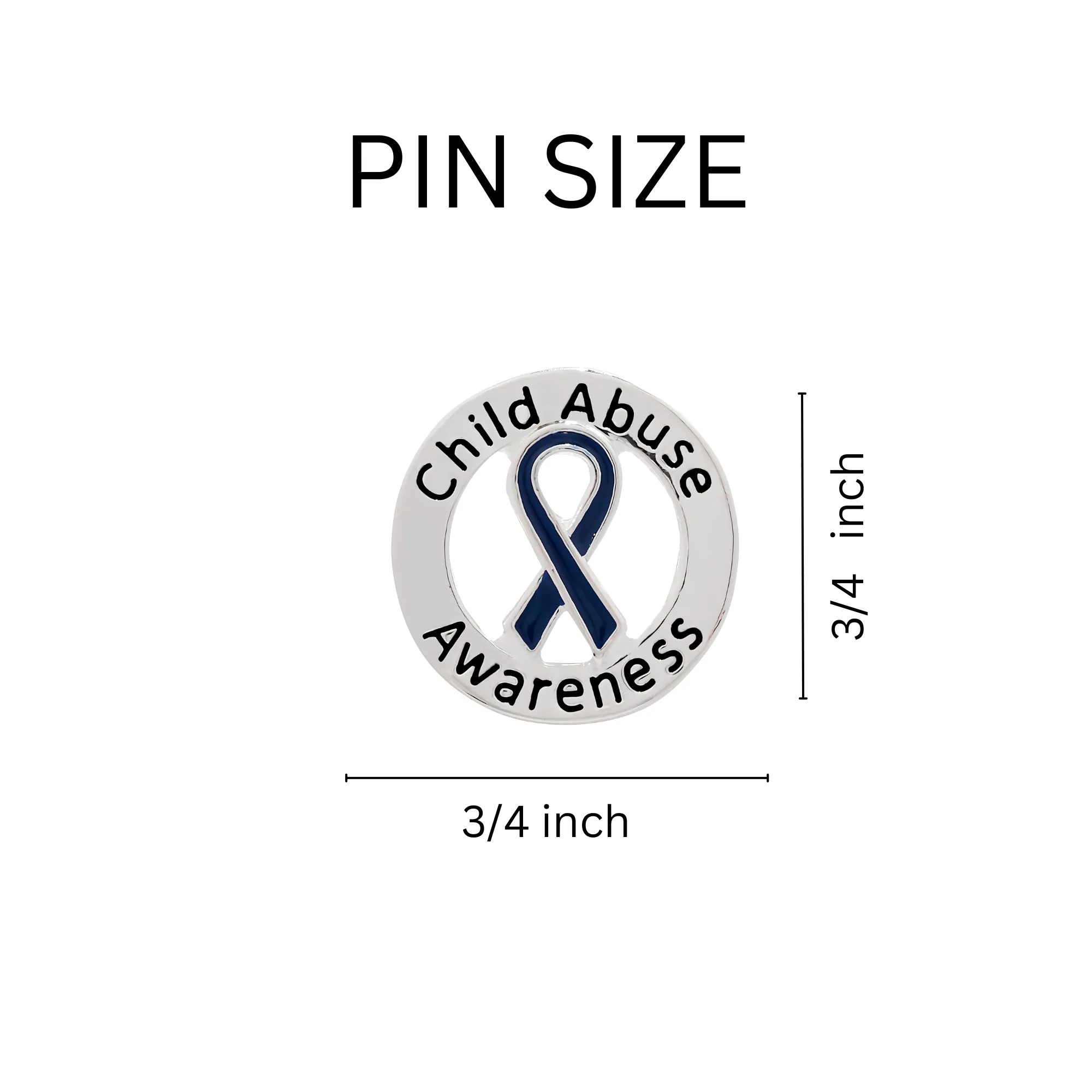 Circle Child Abuse Awareness Ribbon Pins