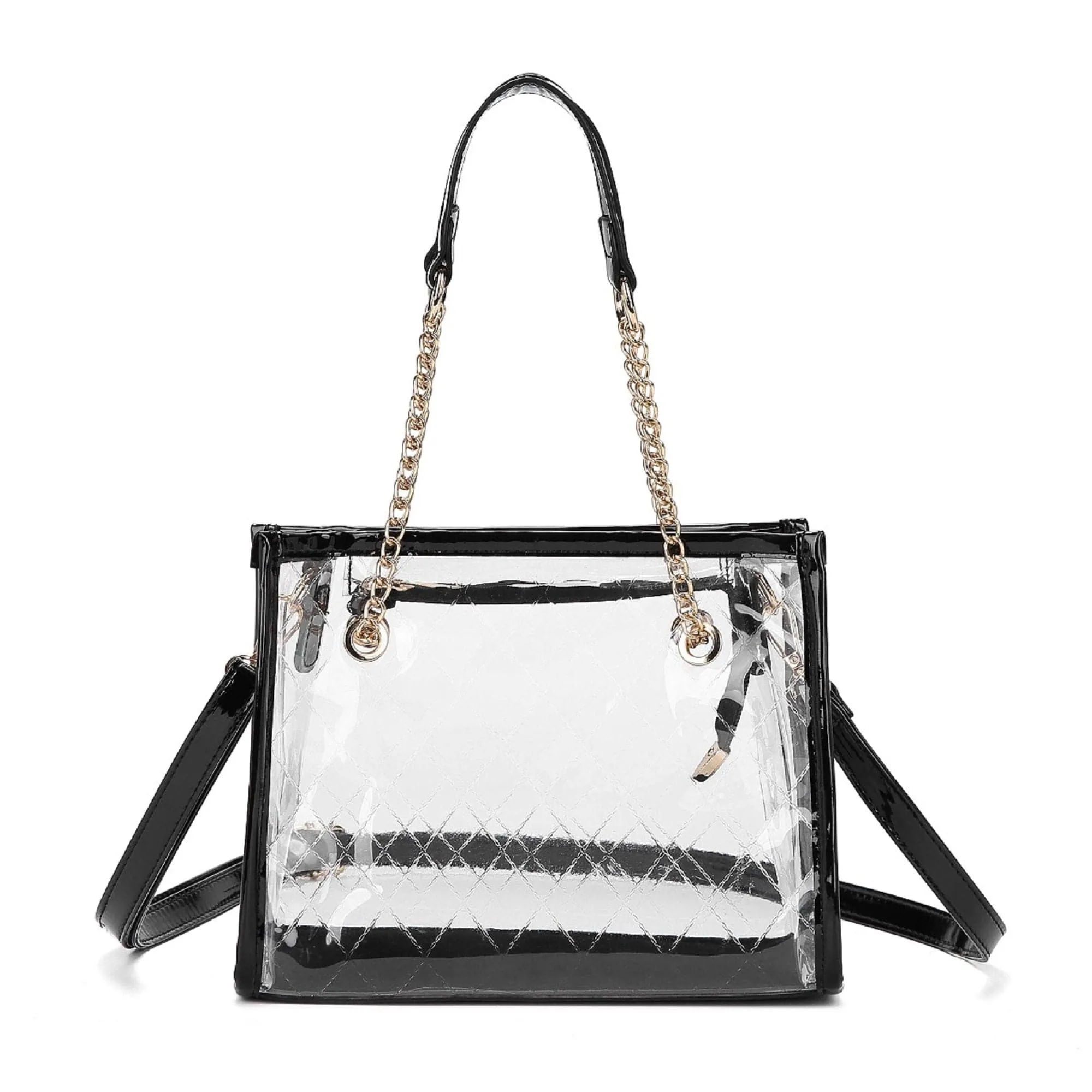 CL947 Carissa Clear Chain Strap Mini Satchel Bag