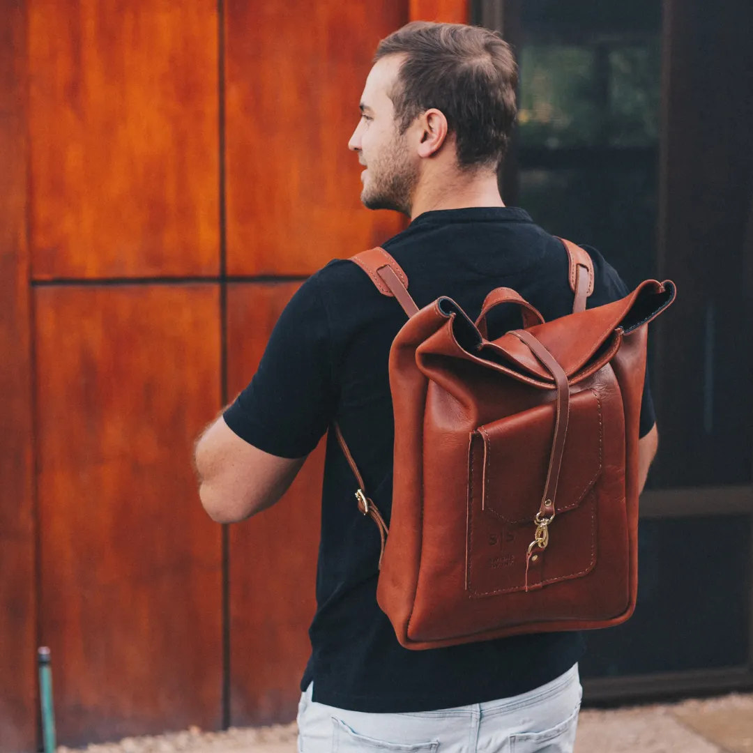 Classic Leather Noah Backpack - Hazelnut