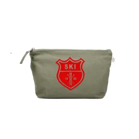 Clutch Bag Olive with Red Matte SKI Patch