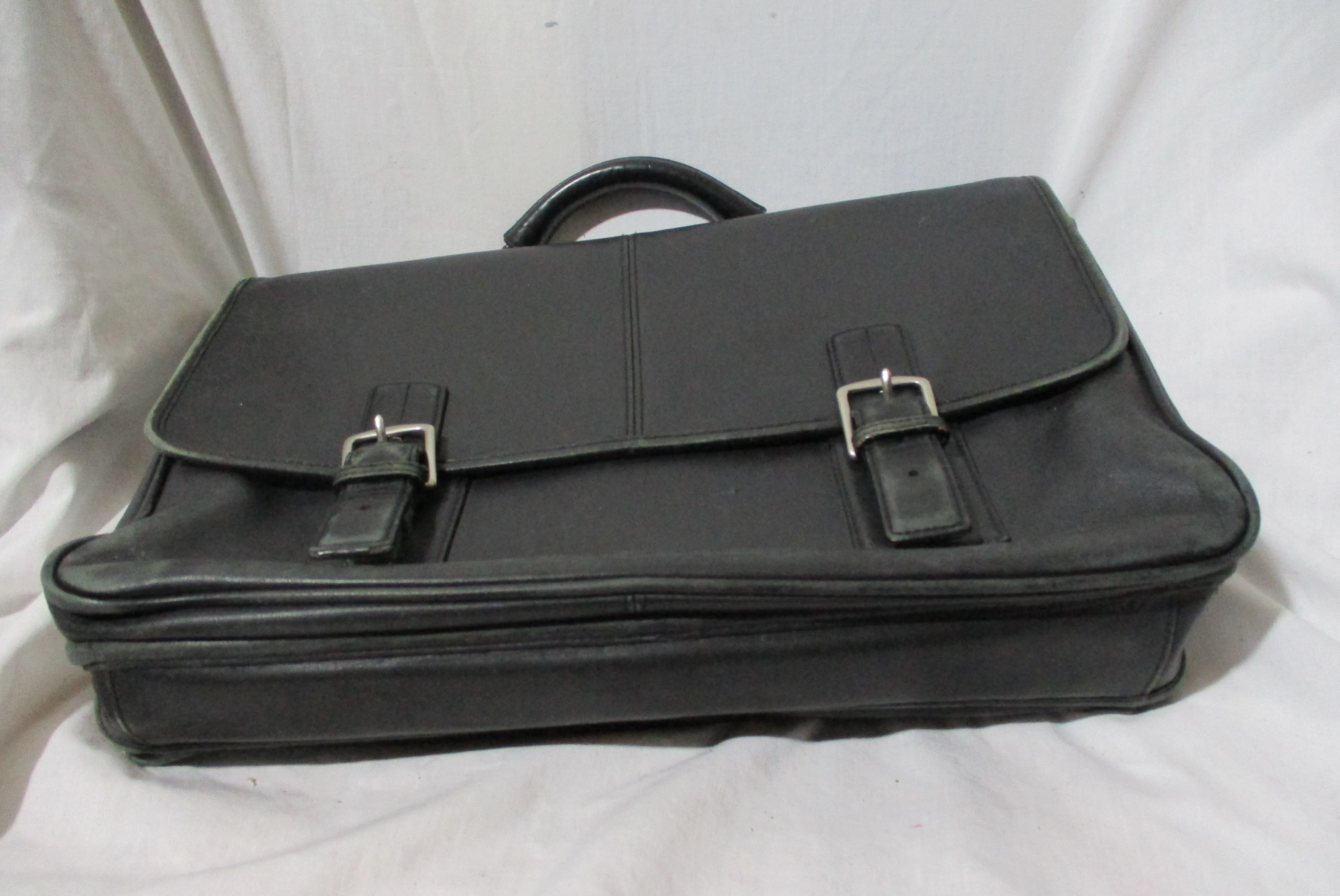 COACH 6455 Leather THOMPSON LAPTOP Shoulder Bag Briefcase Attache BLACK