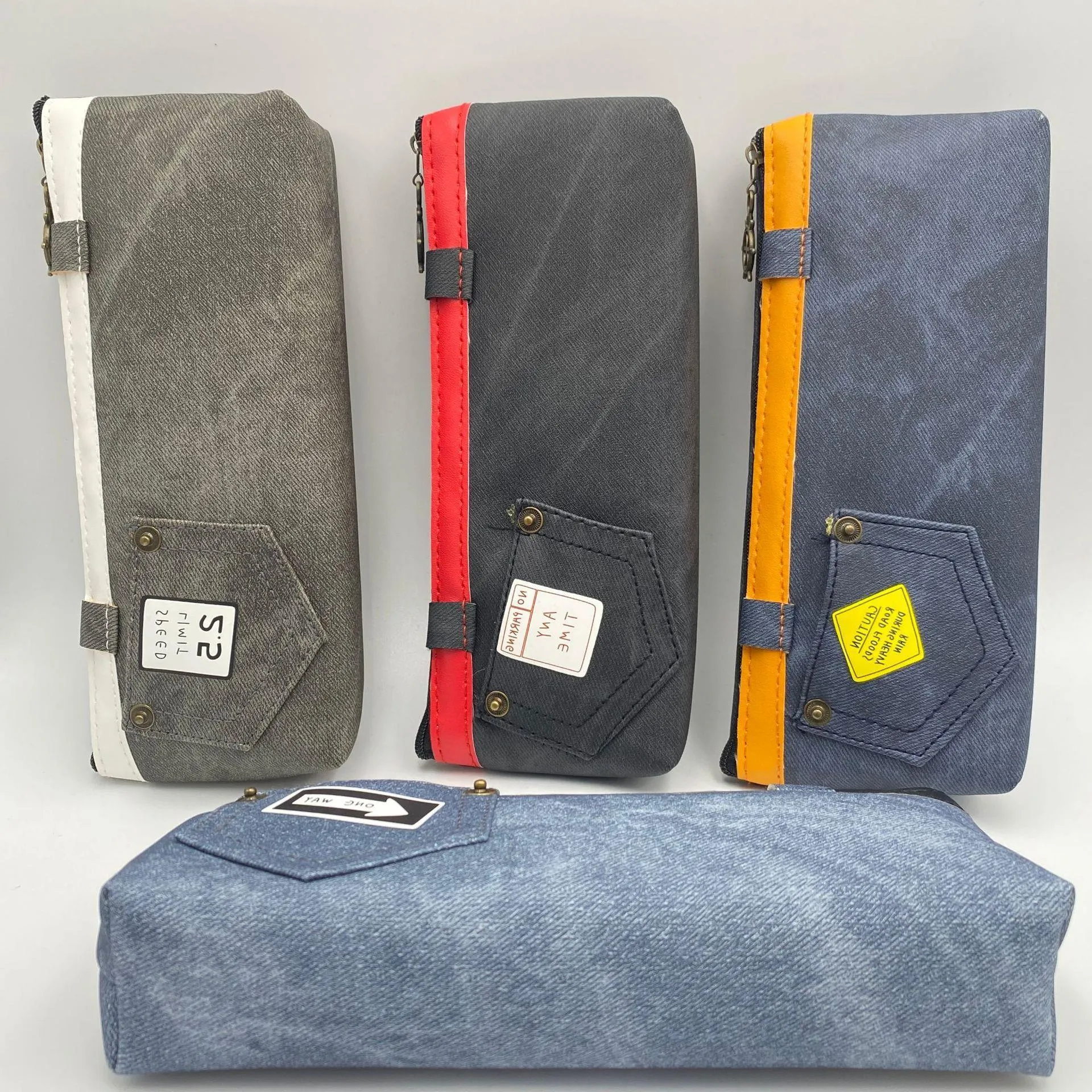 Creative Large Capacity Good Storage Extended Denim Pencil Case Denim Storage Bag Pencil Case Random Shipment