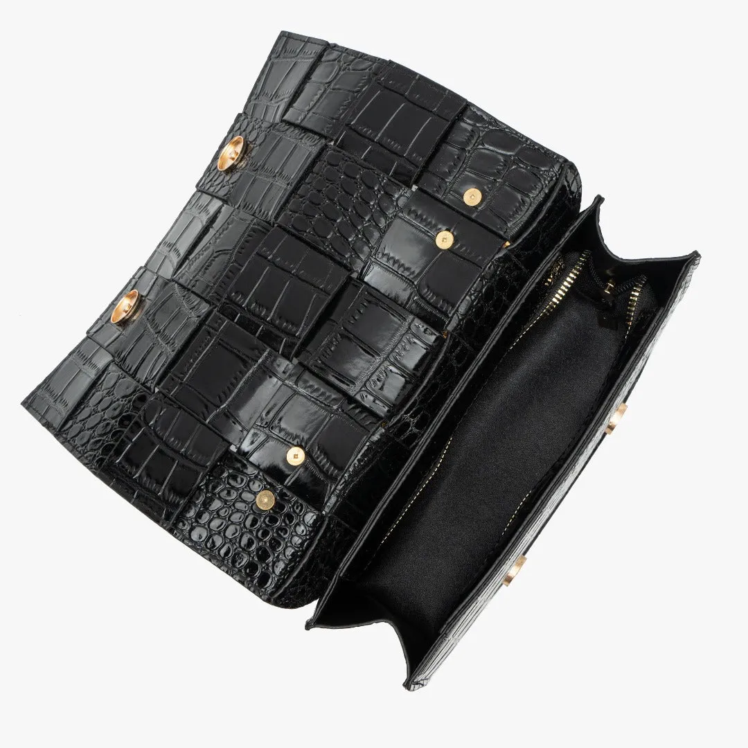 Crocodile Pattern Crossbody Bag