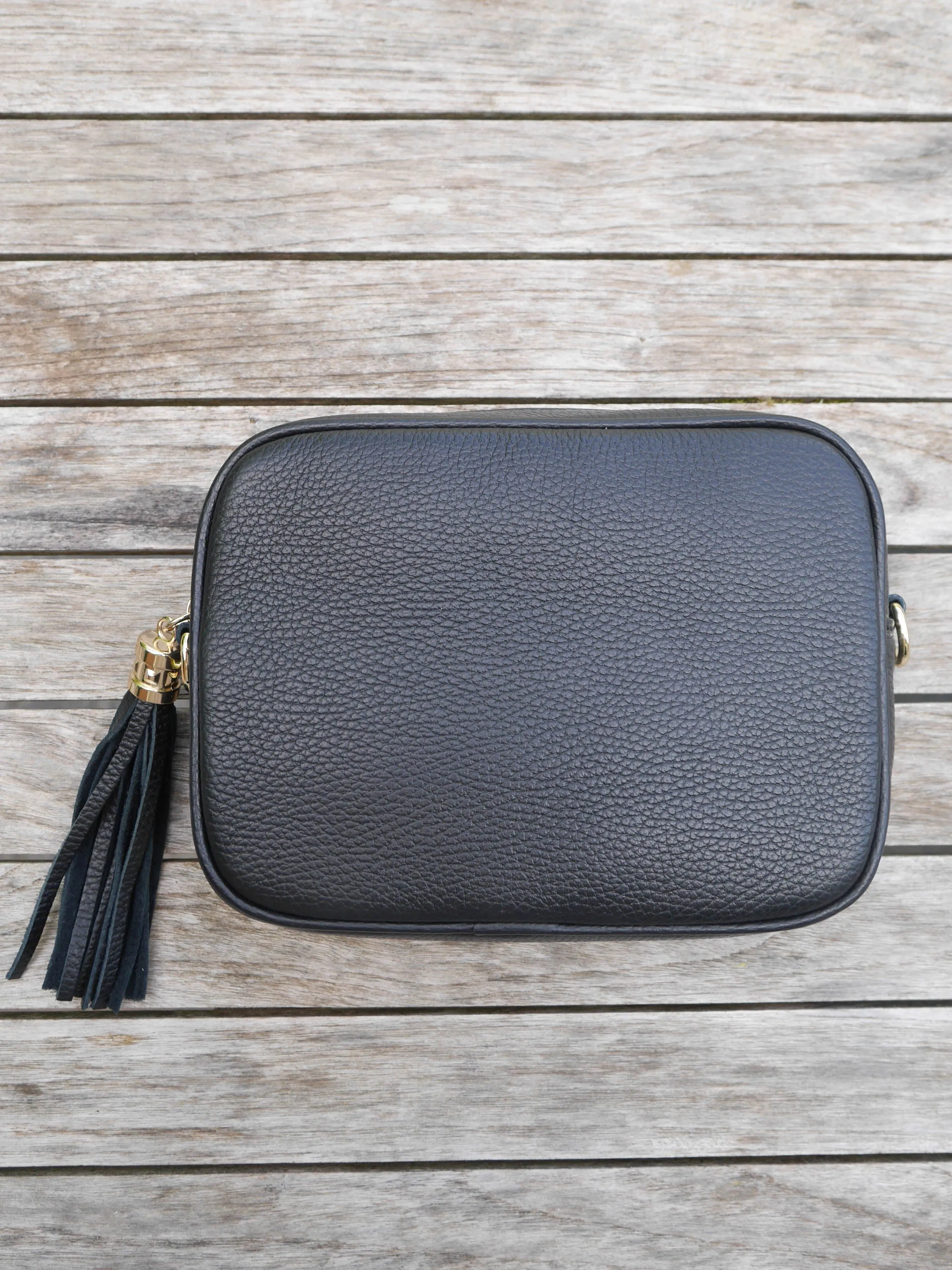 Cross Body Leather Bag Black