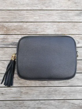 Cross Body Leather Bag Black