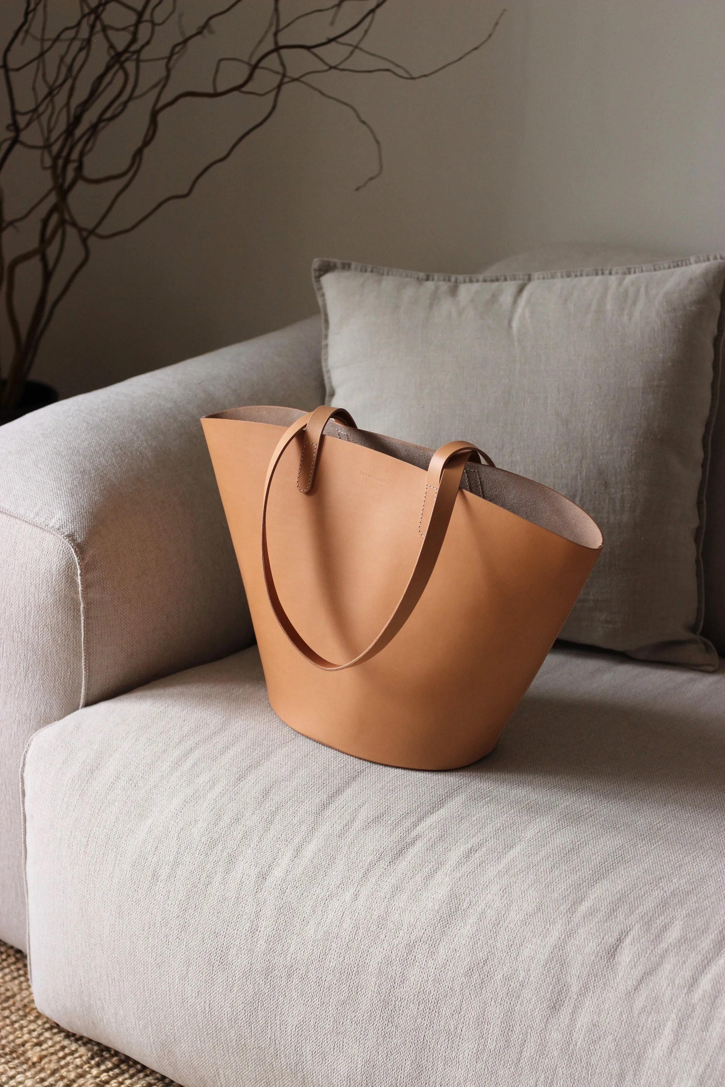 Curve tote bag natural