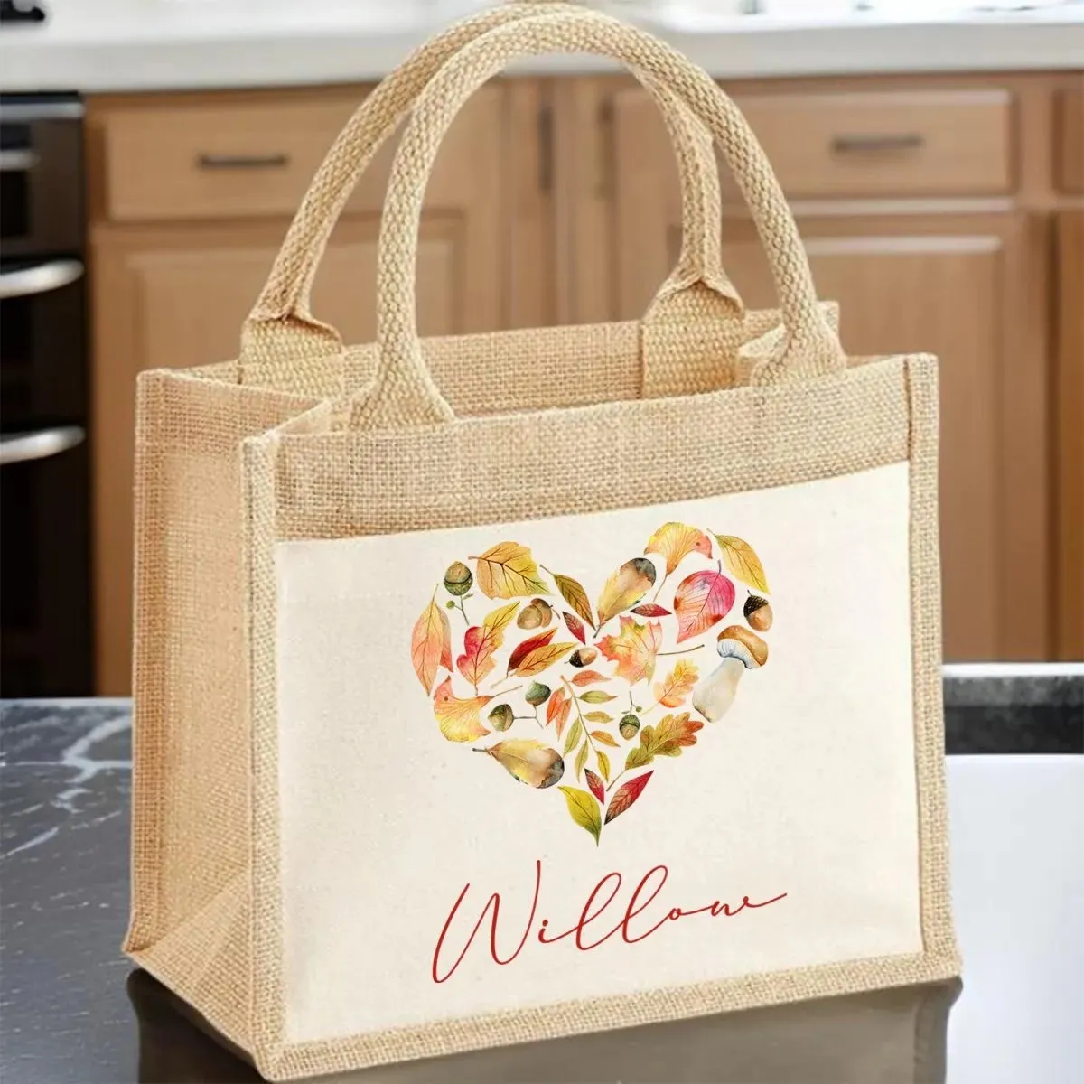 Custom Autumnal Tote Bag - Fall Design - Gift for Her - Personalised Shopper