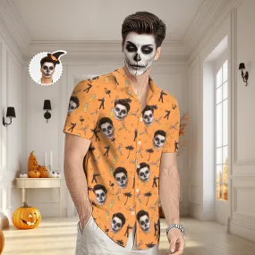 Custom Face Hawaiian Shirt Men's All Over Print Halloween Aloha Shirt Gift - Mummy