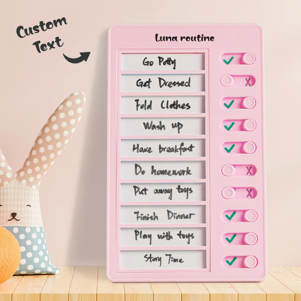 Custom Name Dry-erase Daily Routine Chart Gifts for Children