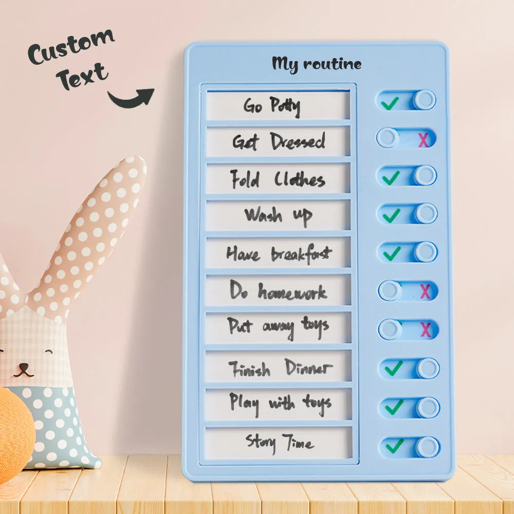 Custom Name Dry-erase Daily Routine Chart Gifts for Children