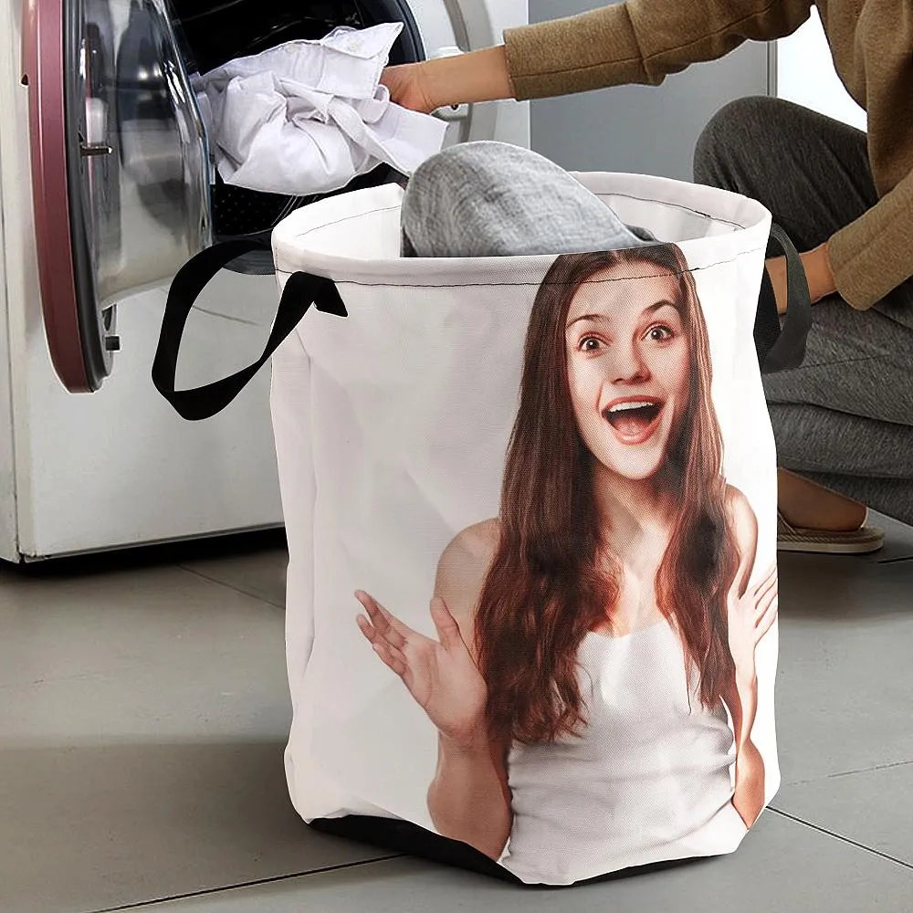 Custom Prints Laundry Basket with Your Photo Gift for Family