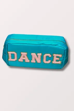 Dance Makeup Bag - Teal with Pink Letters