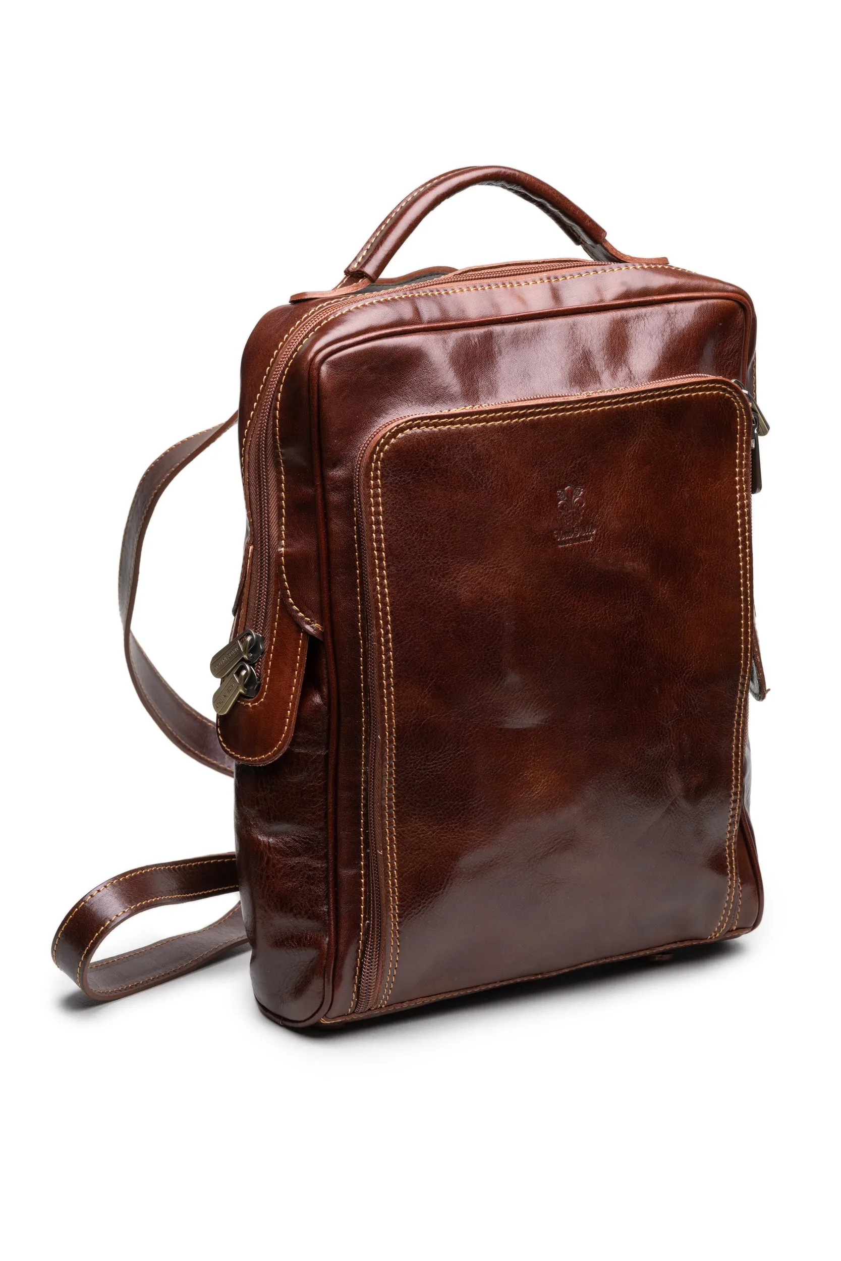 Dark Brown Leather Backpack