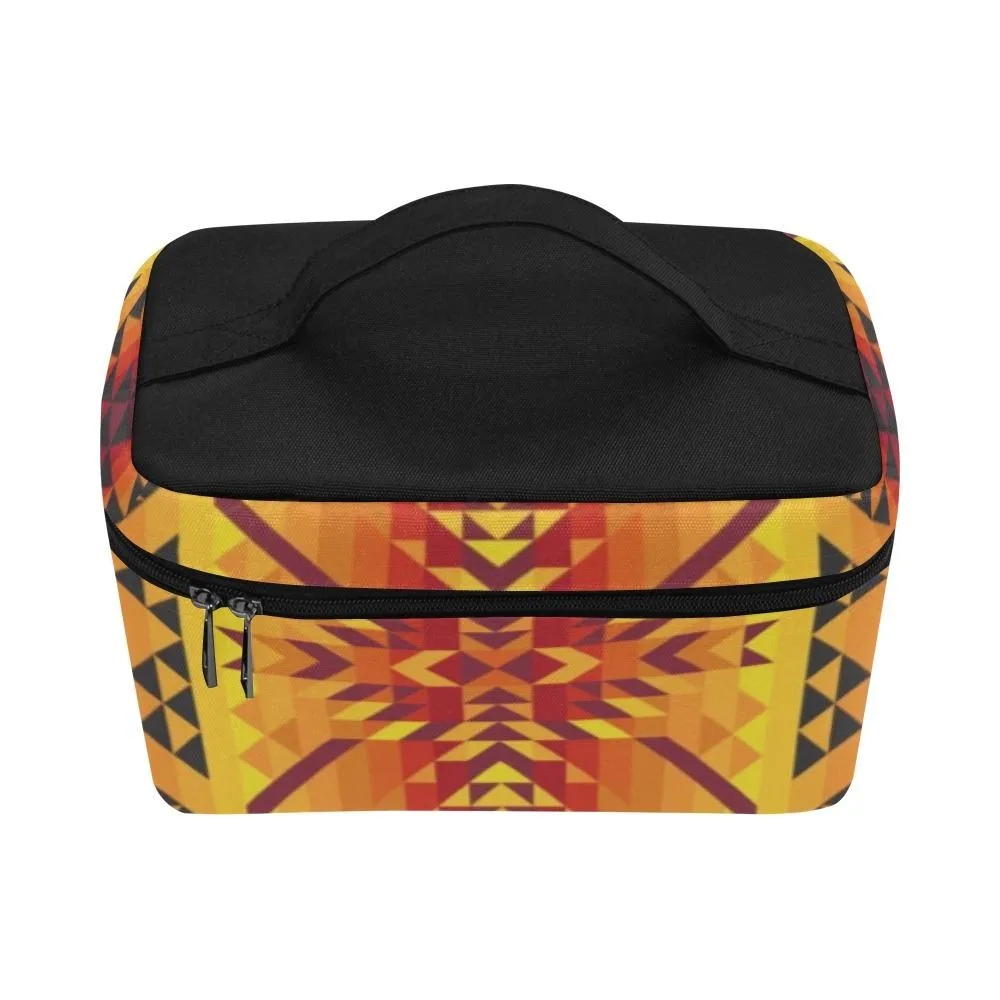 Desert Geo Yellow Red Cosmetic Bag/Large