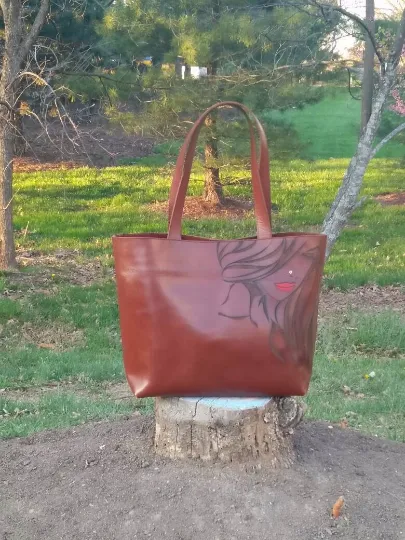 Diva - Brown Leather Tote Bag