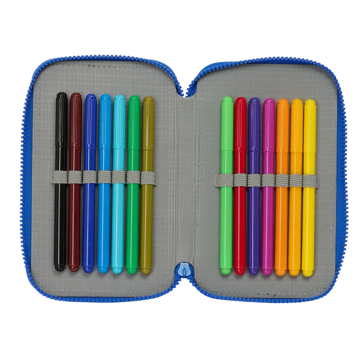 Double Pencil Case Sonic Prime Blue 12.5 x 19.5 x 4 cm 28 Pieces