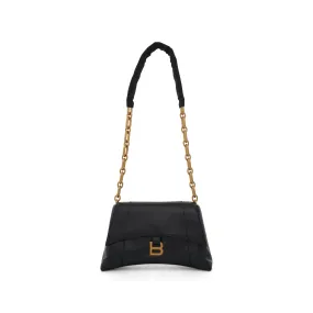 Downtown Small Shoulder Bag with Chain in Black